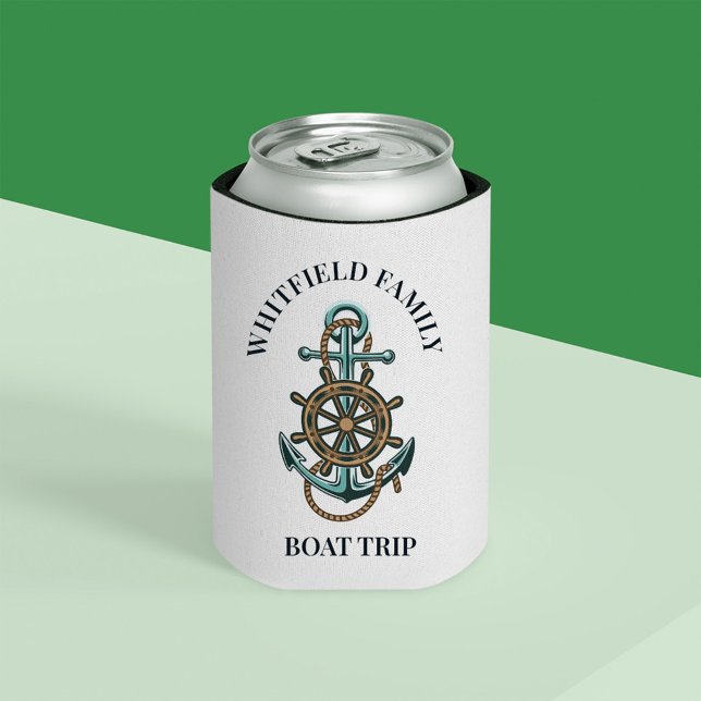 Custom Nautical Family Cruise Vacation Boat Trip Can Cooler (Creator Uploaded)