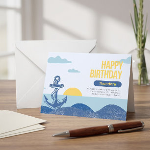 Custom Nautical Horizon Birthday Greeting Card