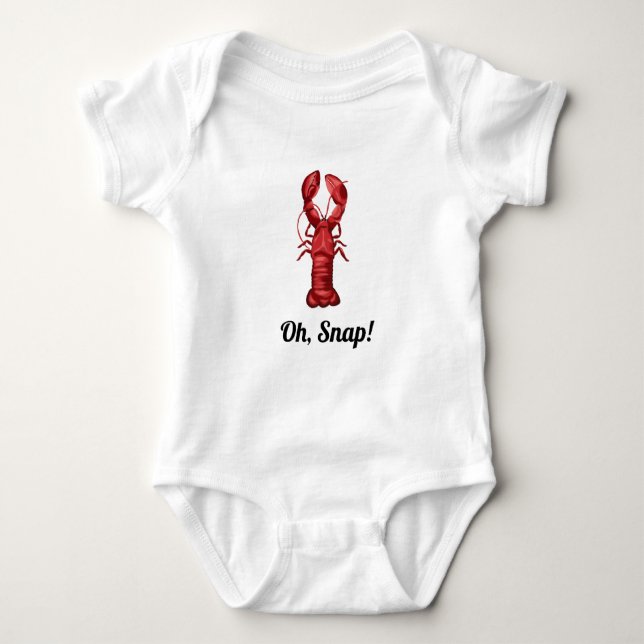 Custom Nautical Lobster Baby Bodysuit (Front)