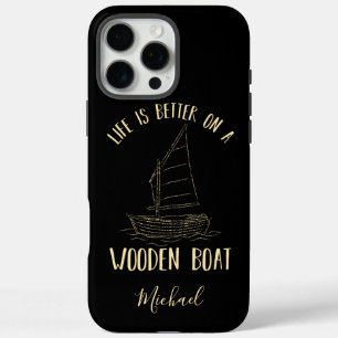 Custom Nautical Marine Boat Illustration iPhone 16 Pro Max Case