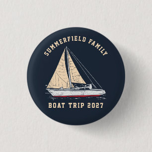 Custom Nautical Matching Family Boat Trip 3 Cm Round Badge