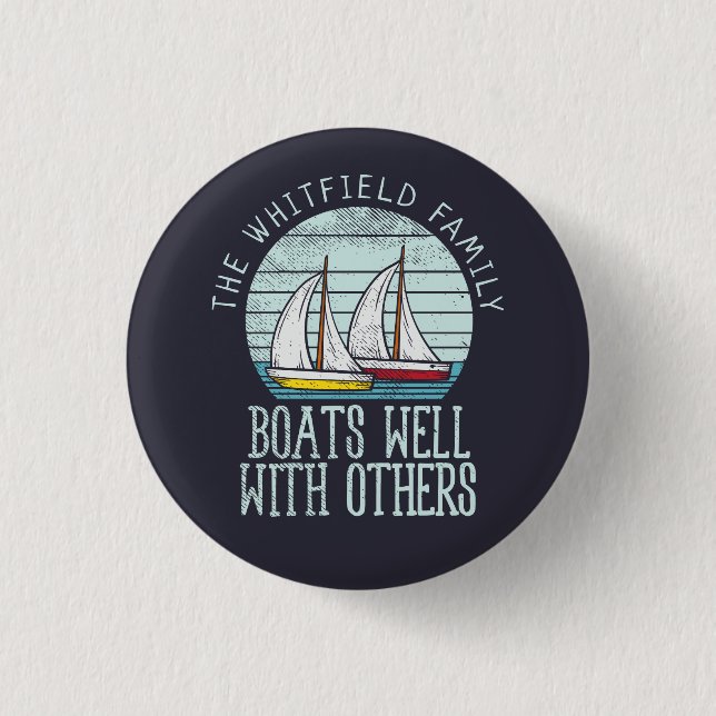 Custom Nautical Matching Family Boating Adventure 3 Cm Round Badge (Front)