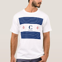 Custom Nautical Navy White Stripes