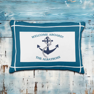 Custom Nautical Pattern Boat Anchor Decorative Cushion