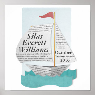 Custom Nautical Sail Boat Poster