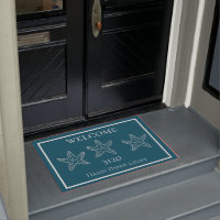 Custom Nautical White Dark Teal Blue Starfish
