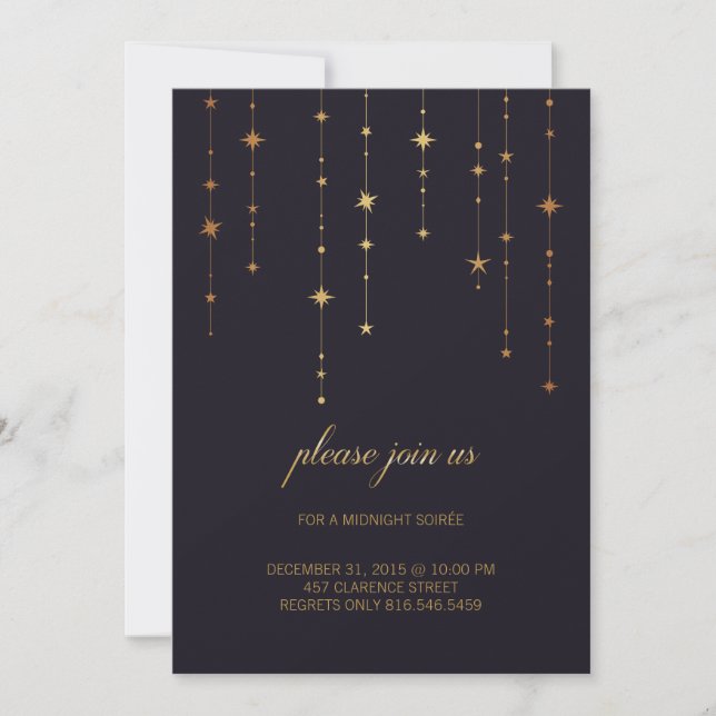 Custom Navy Birthday/New Year Party Invitation (Front)