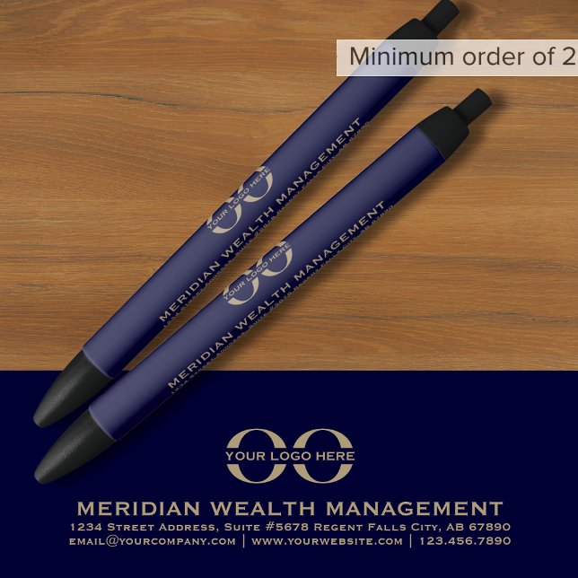 Custom Navy Blue Gold Promotional Pen with Logo (Creator Uploaded)