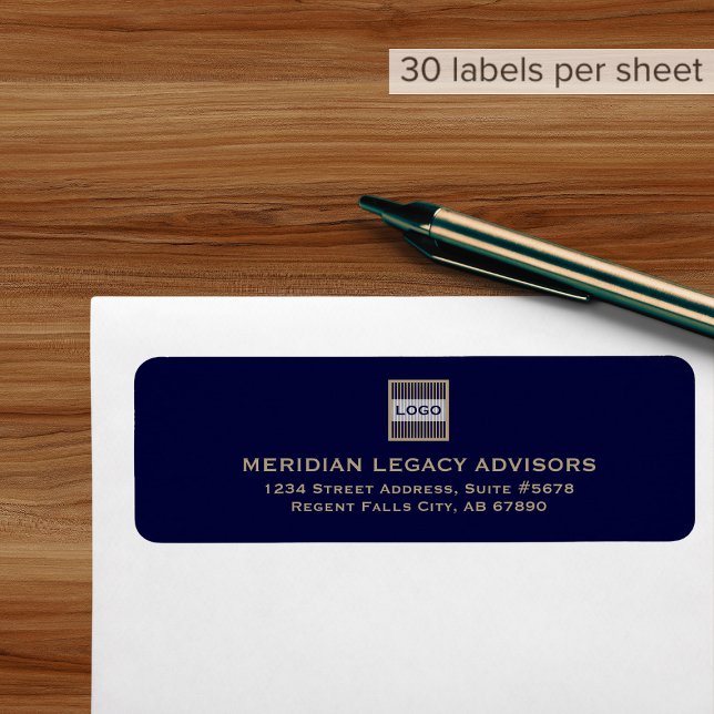Custom Navy Blue Logo Return Address Labels (Creator Uploaded)