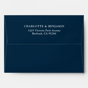 Custom Navy Blue Return Address 5x7 Envelopes