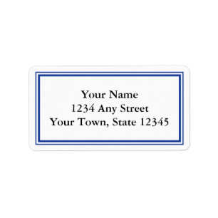 Custom Navy Blue & White Envelope Address Labels