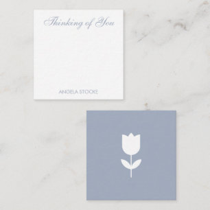 Custom Navy Blue White Flower Card