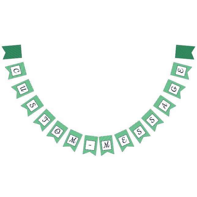 Custom Navy & Green Striped Preppy Bunting Bunting (All)