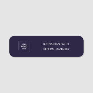 Custom Navy Staff Badge with Blue Logo Design
