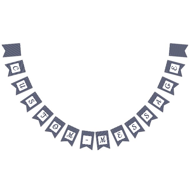 Custom Navy Striped Preppy Bunting (All)