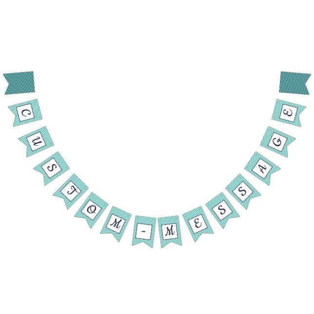 Custom Navy & Teal Striped Preppy Bunting (All)