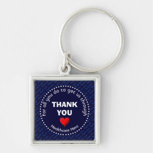 Custom Navy THANK YOU Healthcare Hero Key Ring