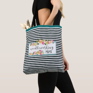 Custom Needleworking Mama Logo Design Tote Bag
