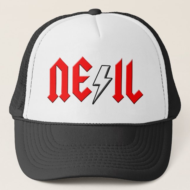 custom NEIL rock and roll shirt Trucker Hat (Front)