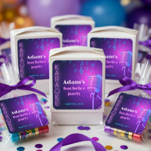 Custom Neon Karaoke Night Bachelor Party  Square Sticker