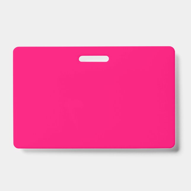 Custom Neon Pink Name Badge – Personalise ID Badge (Front)