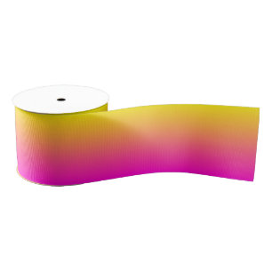 Custom Neon Pink Ombre Grosgrain Ribbon