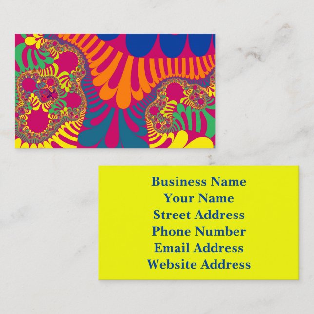Custom Neon Pink Rainbow Mod Business Cards (Front/Back)