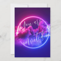 Custom Neon Sign Glowing Pink & Purple Clouds