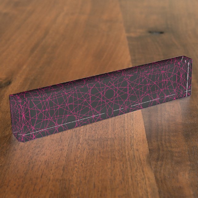 Custom Neon Web Black Desk Plate (Side)