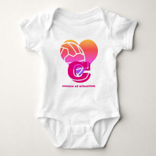 Custom Netball Player Position Heart Print Baby Bodysuit