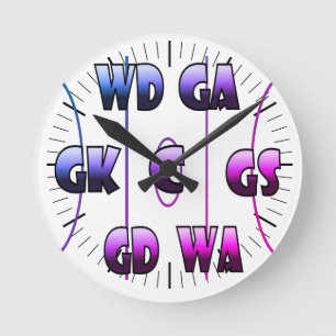 Custom Netball Player Positions Round Clock