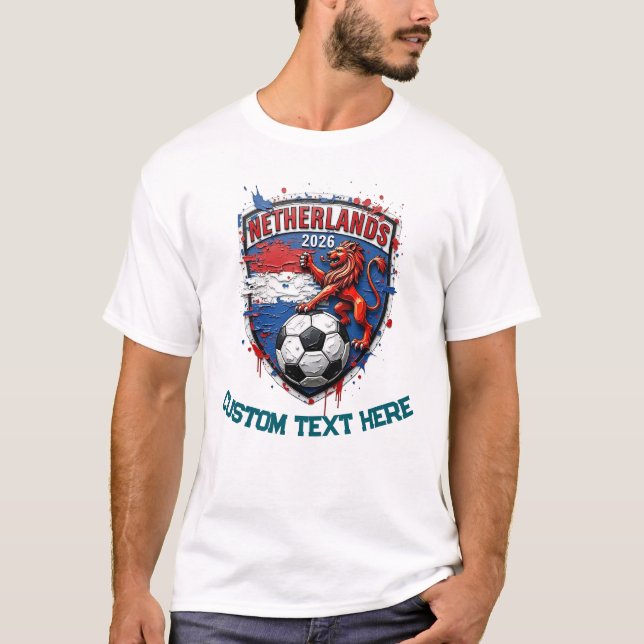 Custom Netherlands National Soccer Football Fan T-Shirt (Front)