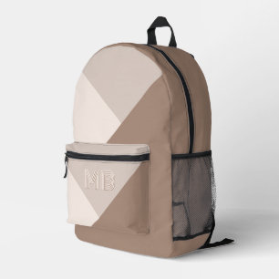 Custom Neutral Brown Ivory Beige Taupe Natural Printed Backpack