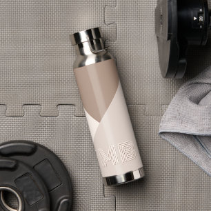 Custom Neutral Brown Ivory Beige Taupe Natural Water Bottle