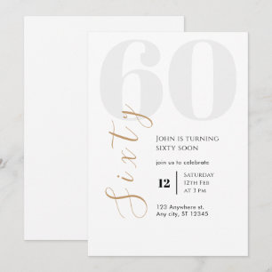 Custom Neutral Gold Elegant Calligraphy Birthday Invitation