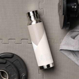 Custom Neutral Ivory Beige Taupe Brown Natural Water Bottle