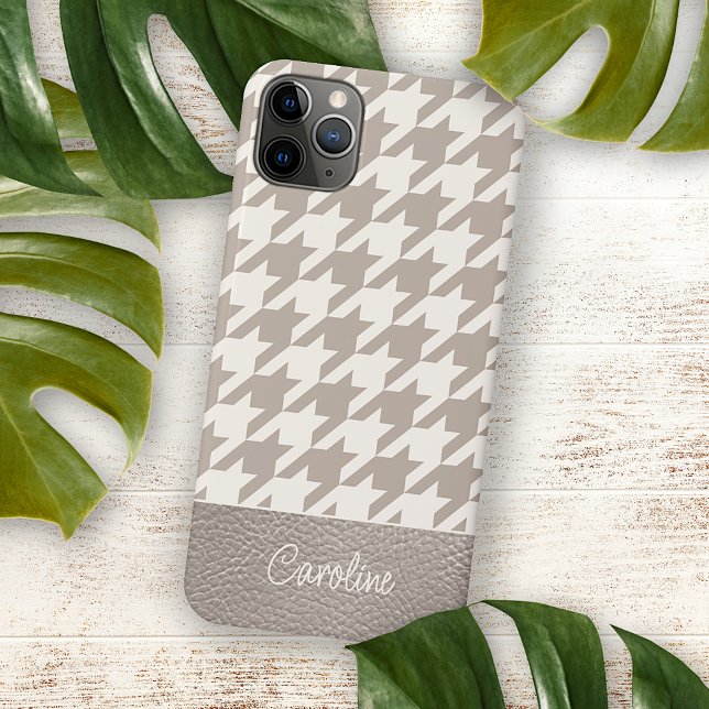 Custom Neutral Ivory Taupe Houndstooth Pattern (Creator Uploaded)