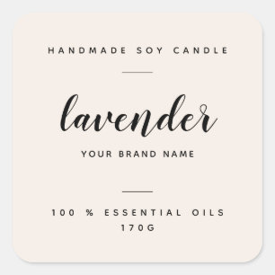 Custom neutral packaging candle product label