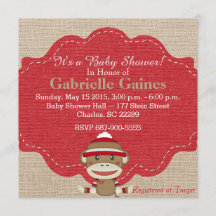 Custom Neutral Sock Monkey Baby Shower