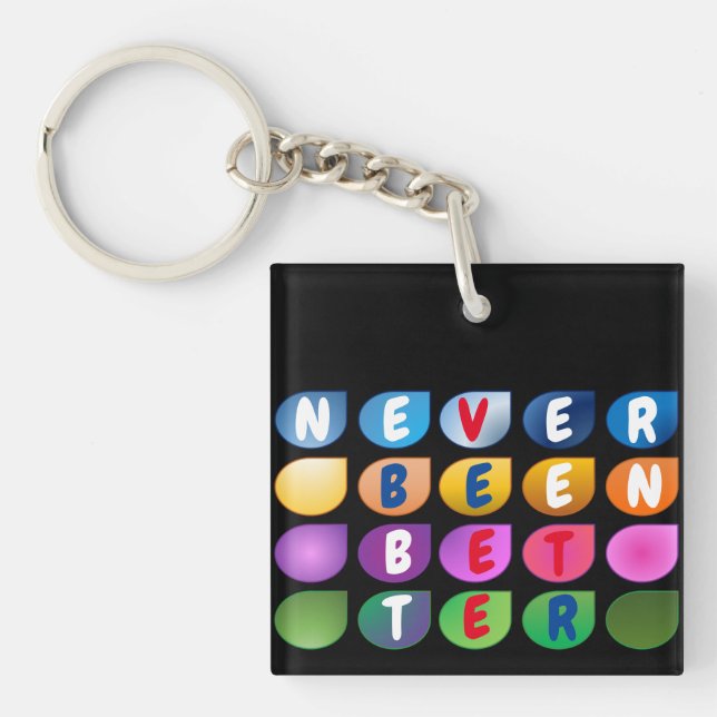 Custom Never Been Better Motivational Key Ring (Front)