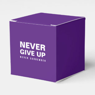 Custom Never Give Up Never Surrender Royal Purple Favour Box