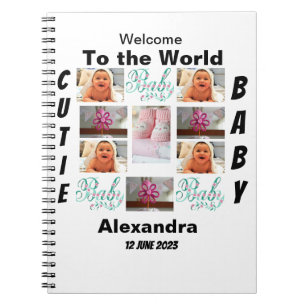 Custom New Baby 11 Photo Collage  Notebook
