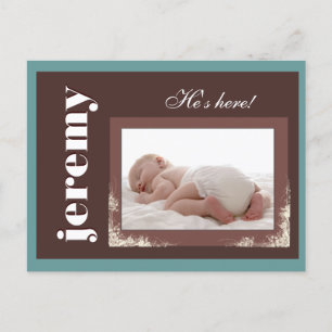 Custom New Baby announcement Postcard