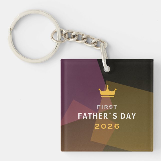 Custom New Dad Gift Holographic Key Ring (Front)