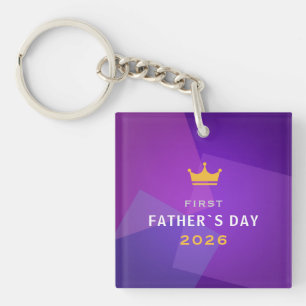 Custom New Dad Gift Holographic Key Ring