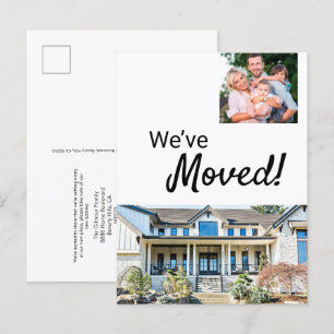 Custom New Home Family Photo and New address Announcement Postcard