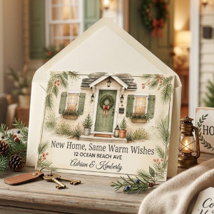 Custom New Home Moving Announcement warm wishes 