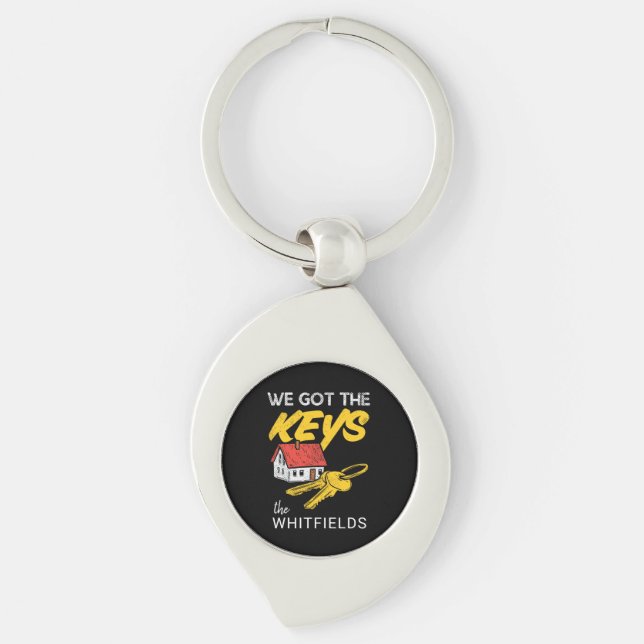 Custom New Home Owners Matching Housewarming Party Key Ring (Front)