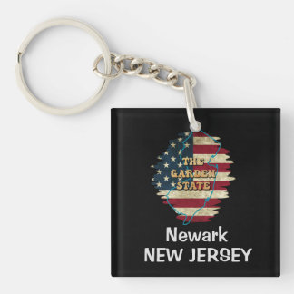 Custom New Jersey State Keychain