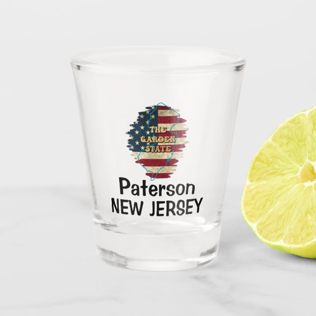 Custom New Jersey State  Shot Glass (Front)